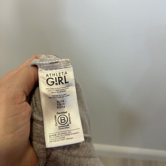 Athleta Girl Jumpsuit XL 14 Gray Hooded One of a Kind #984027 Comfort - Picture 7 of 8